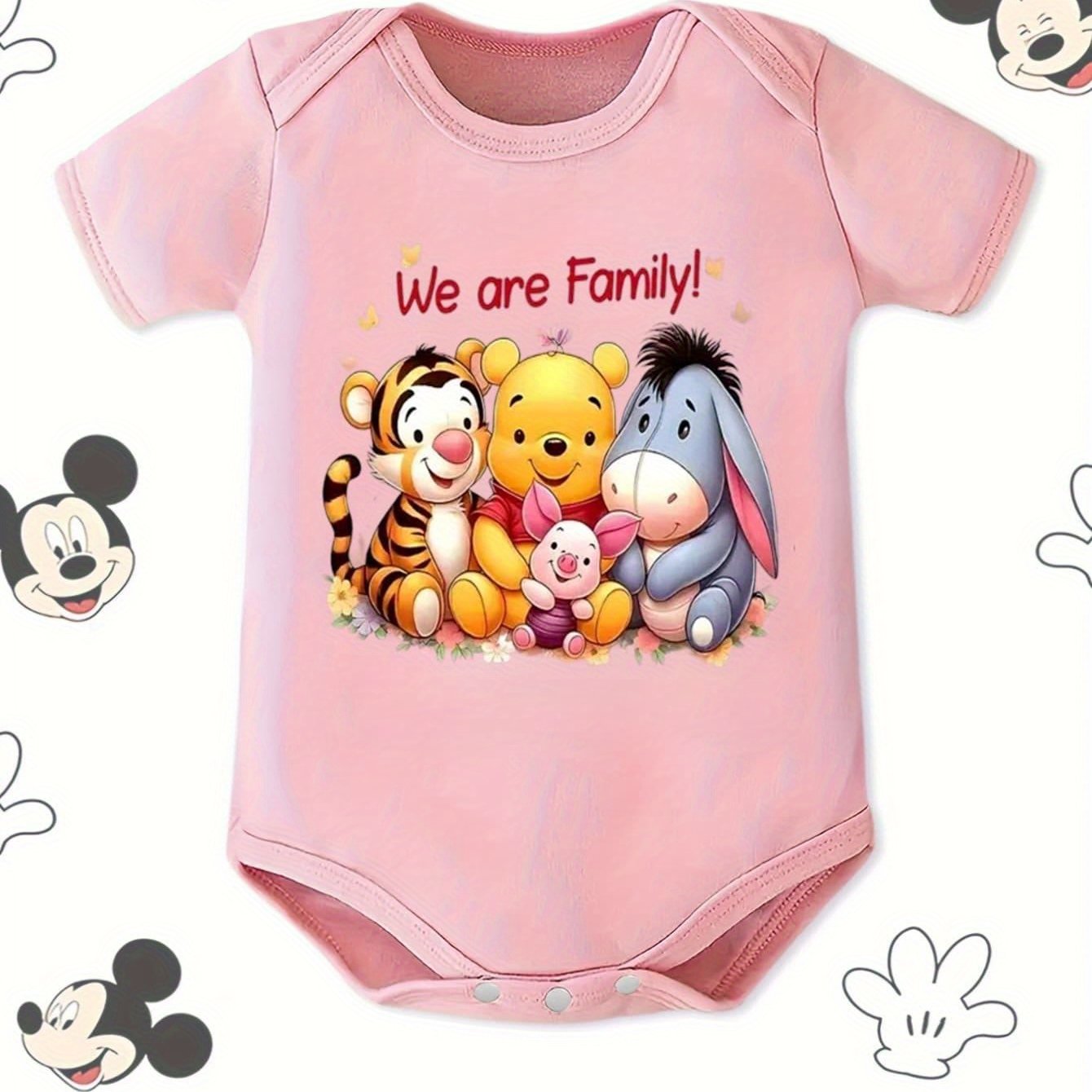 Disney Winnie the Pooh Tigger Piglet Eeyore Baby Bodysuit Summer Romper 100 Percent Cotton