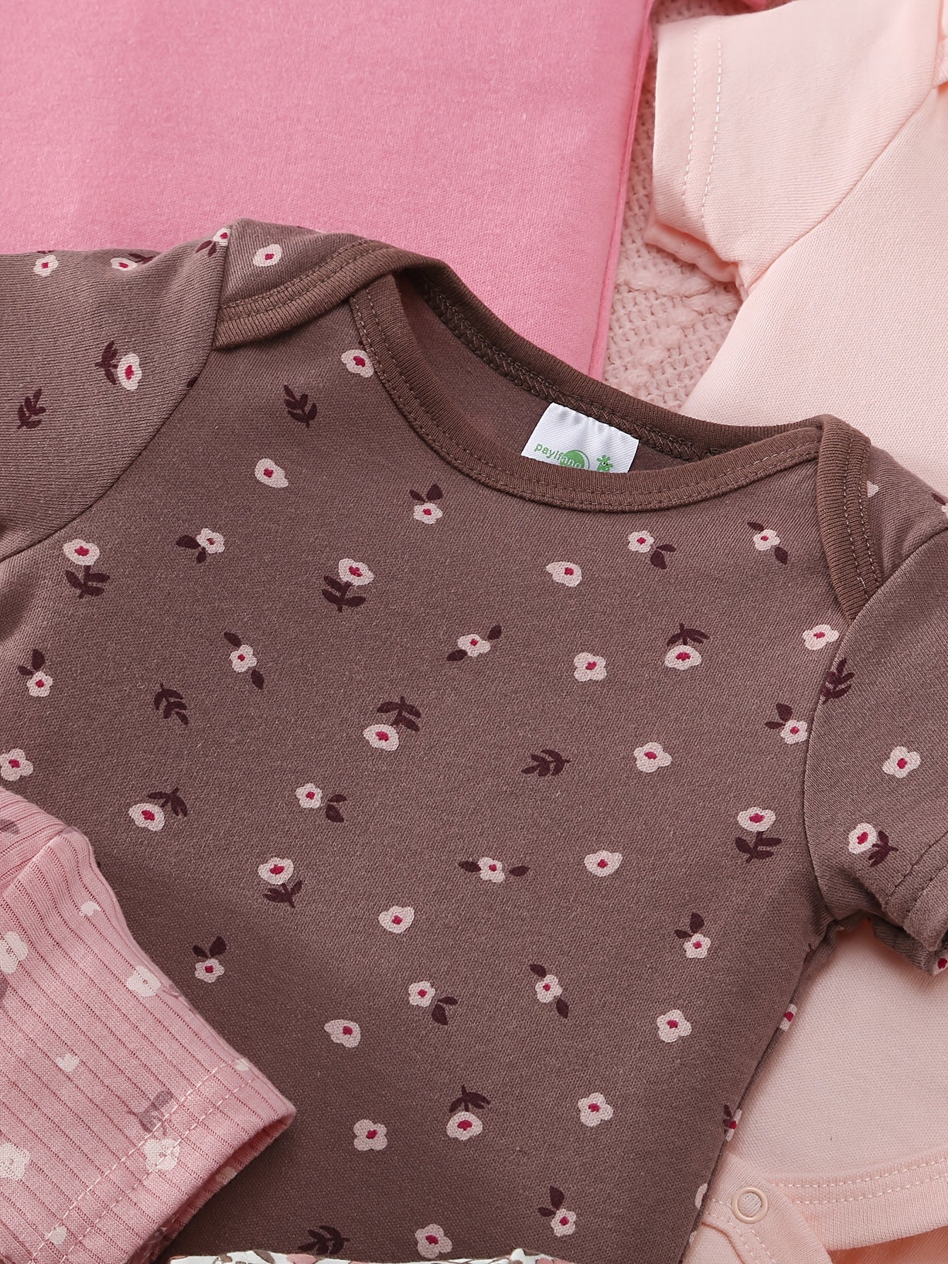 Newborn Short Sleeve Jumpsuit 5 Pack Floral 0 To 9 Months