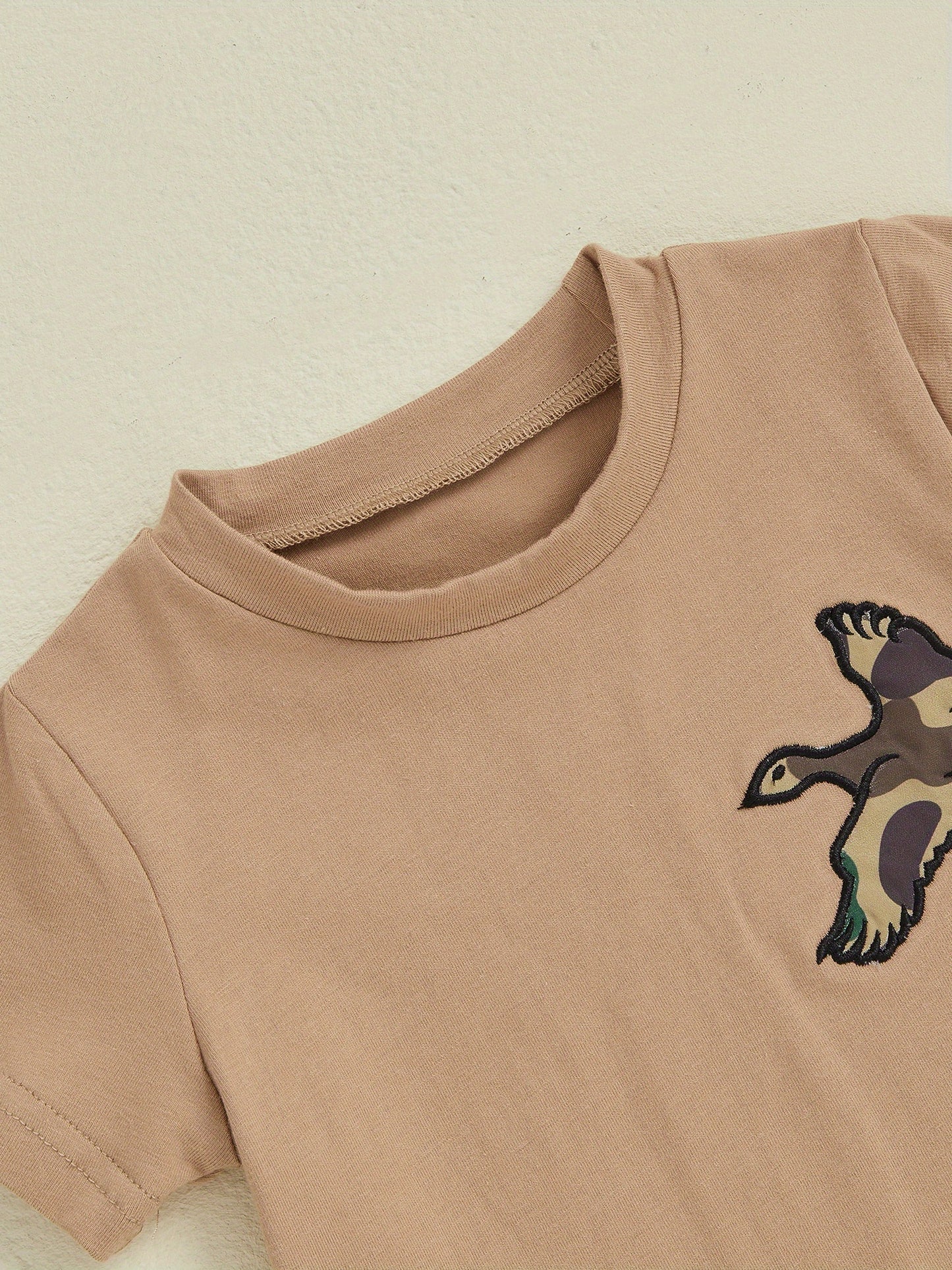 Toddler Baby Boy Summer Outfit Camouflage Pattern Crew Neck Short Sleeve T-Shirt with Shorts 2pcs Set, for Outdoor