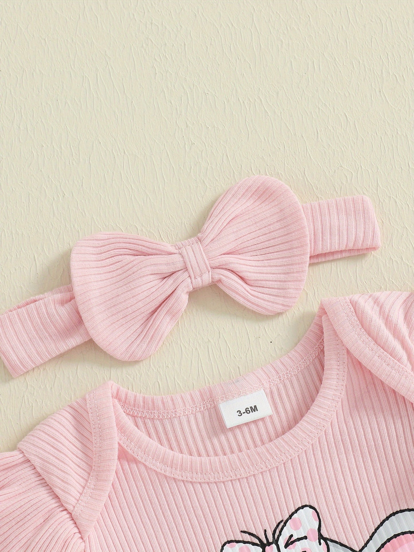 Baby Girls Summer Outfit Set Elephant Print Romper With Ruffle Shorts And Headband 3pc