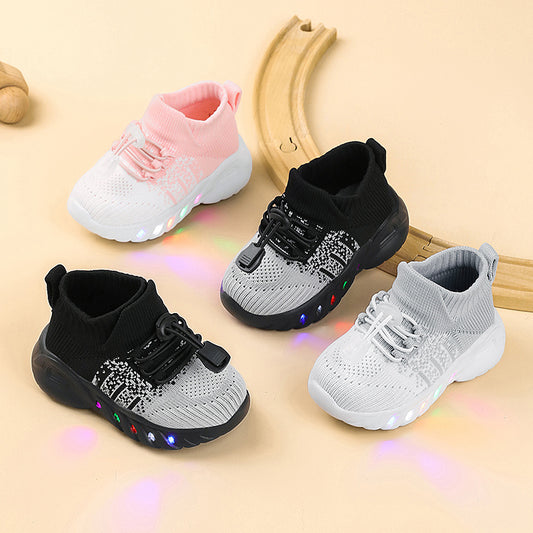 Trendy Classic Light-Up Sneakers for Youngsters Lightweight Non-Slip Comfortable Sports Shoes