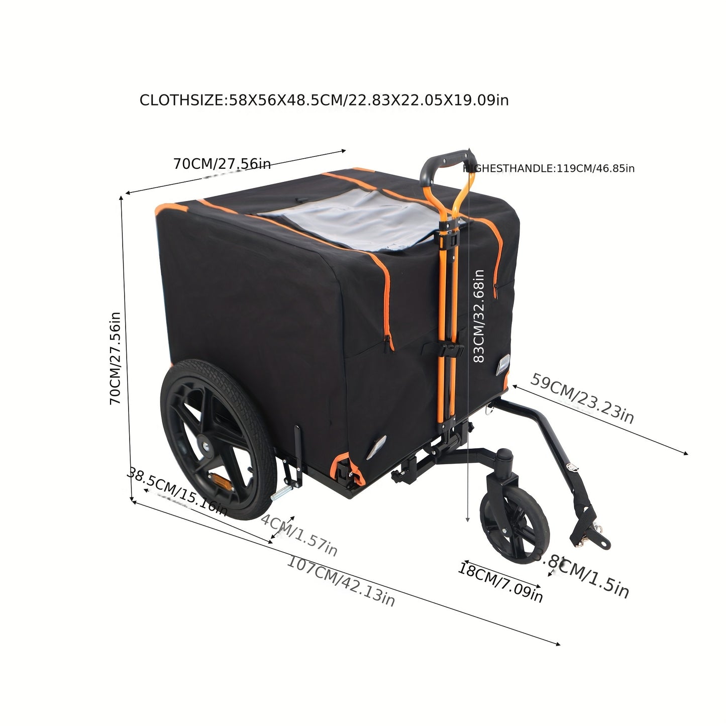 2 In 1 Pet Bicycle Trailer And Jogger For Small Dogs