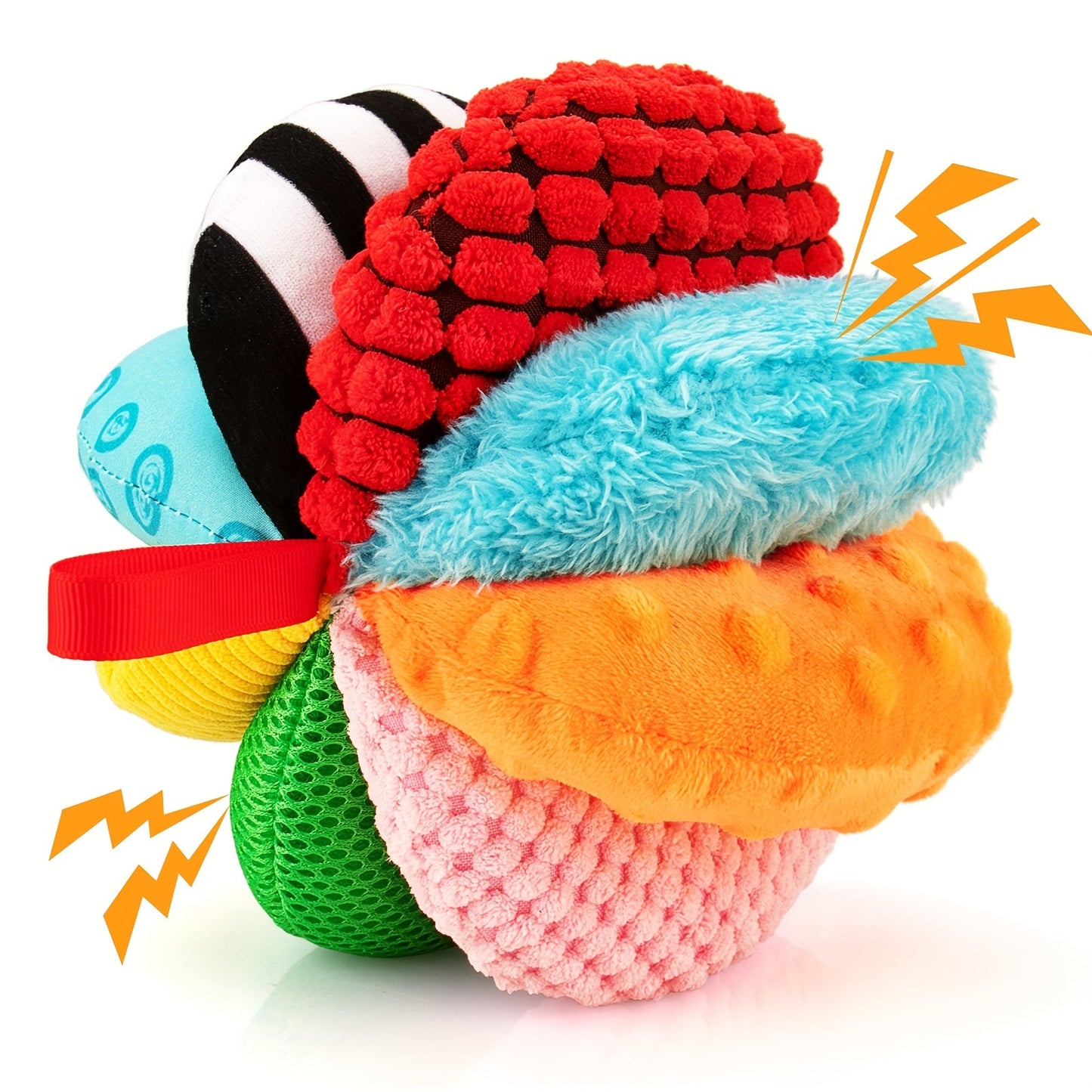 8-in-1 Rainbow Sensory Balls for Infants and Toddlers with Tactile Textures and Sounds