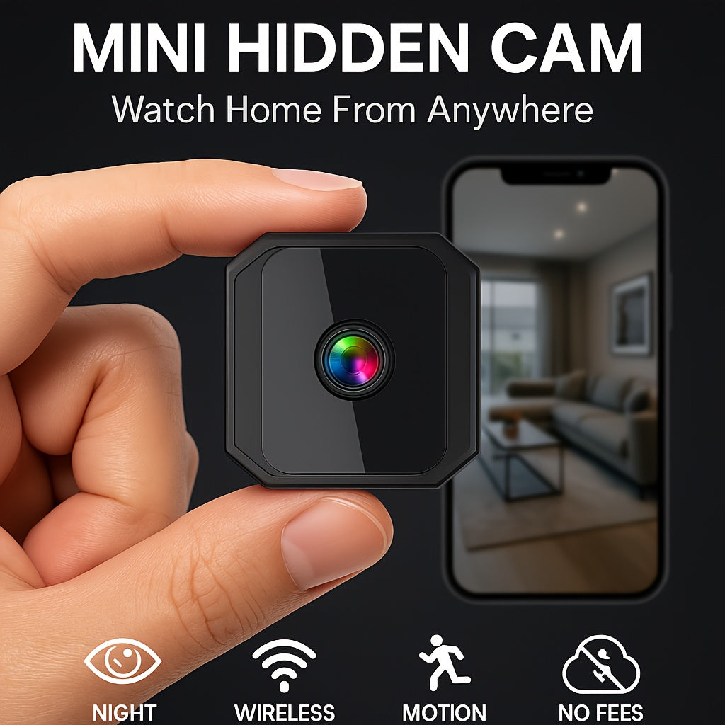 HD Mini Wireless Security Camera with Night Vision Motion Detection and Two-Way Audio