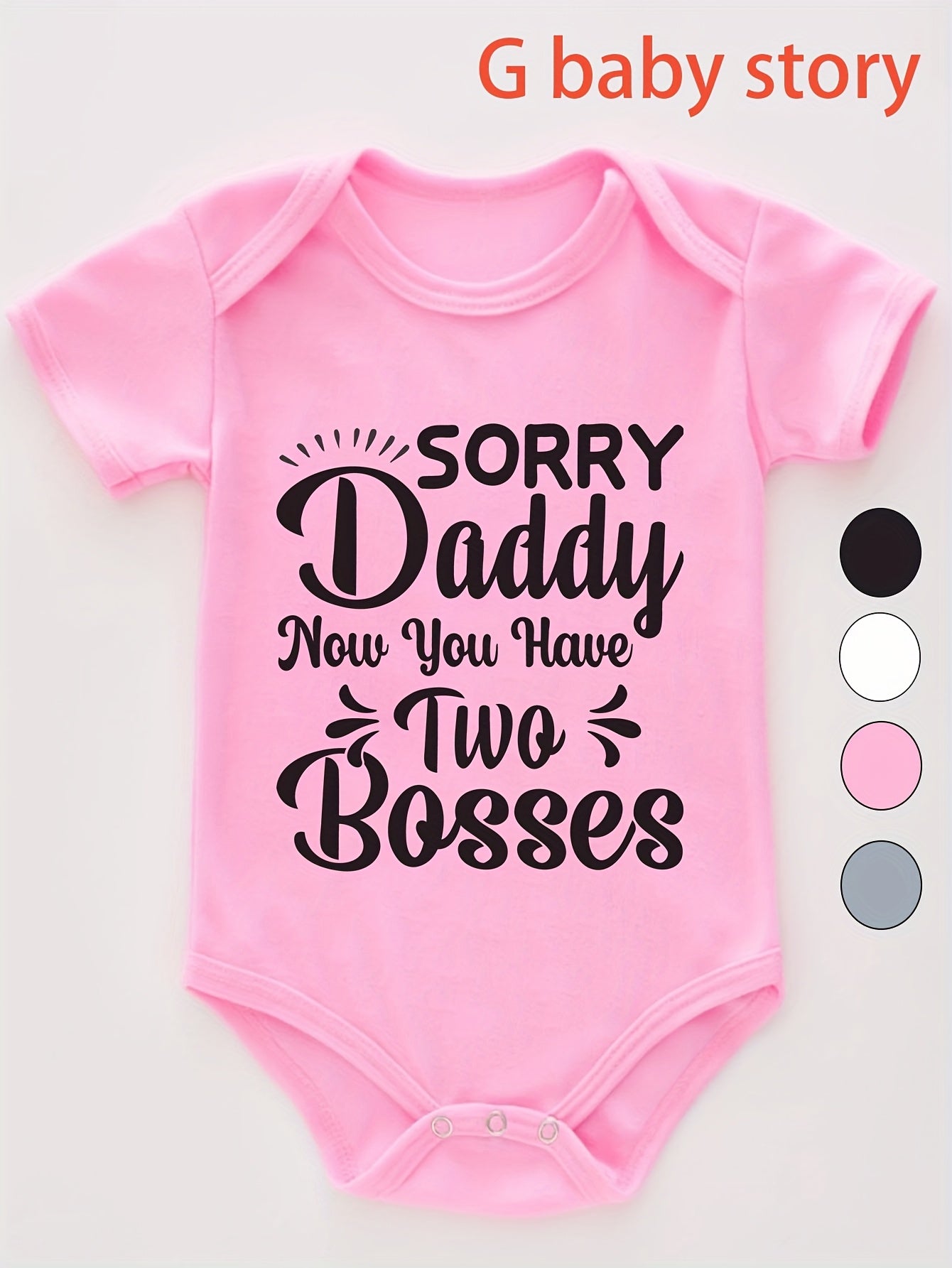Sorry Daddy G Baby Story Family Fun Romper Soft Cotton Short Sleeve for Spring Summer