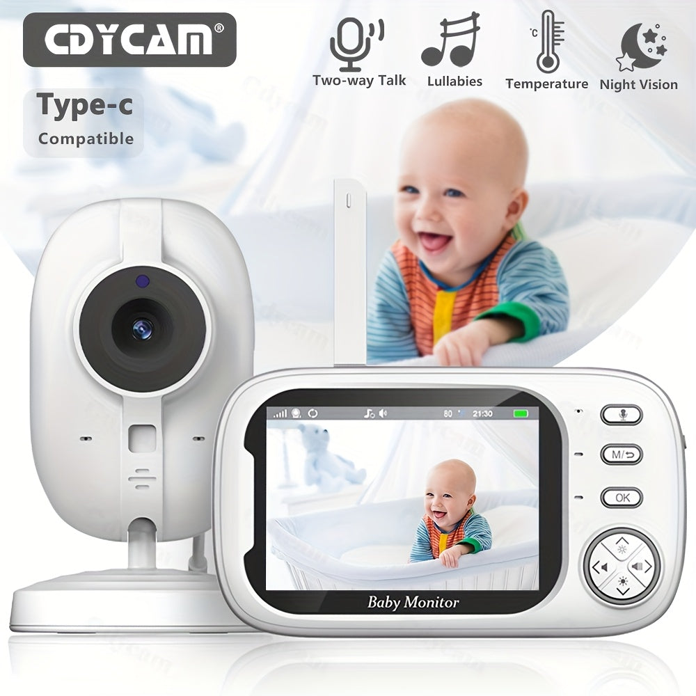 Cdycam Monitor, 3.5 Inch Color LCD Screen, Two Way Audio, IR Night Vision, Digital Zoom, VOX Mode, Room Temperature Display, Long Range