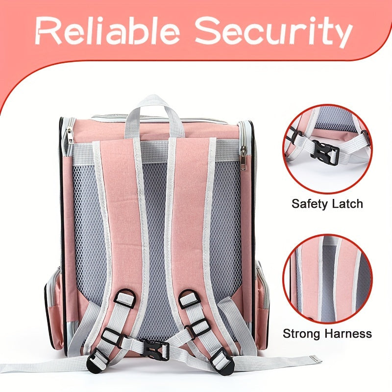 Breathable Cat Backpack Travel Bag With Zipper Closure