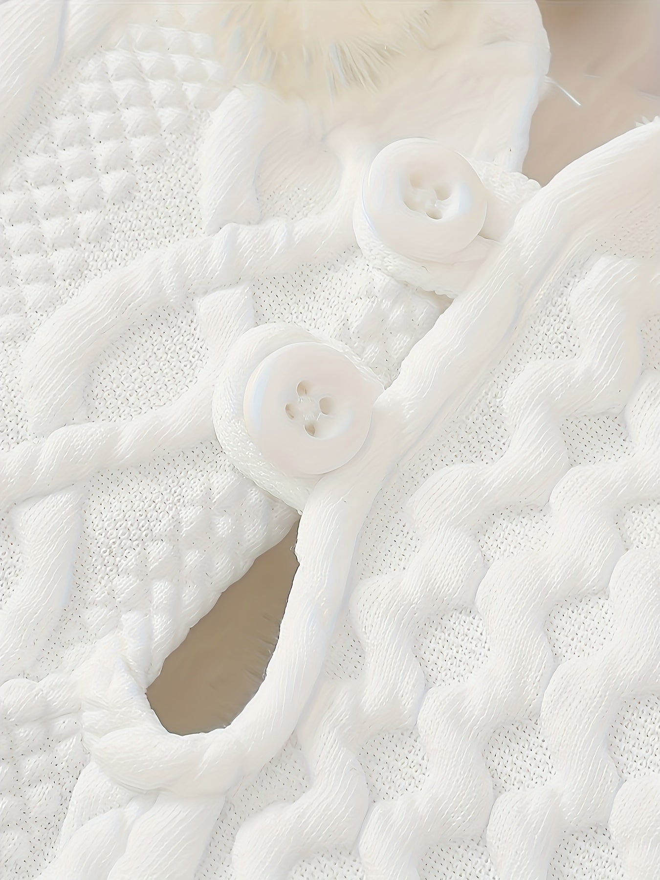 MinKidFashion Cozy Girls' Hooded Long Sleeve Romper and Pants Set - Cable Knit Pattern, Polyester/Spandex Blend, Machine Washable for Fall/Winter, Perfect for Outdoor