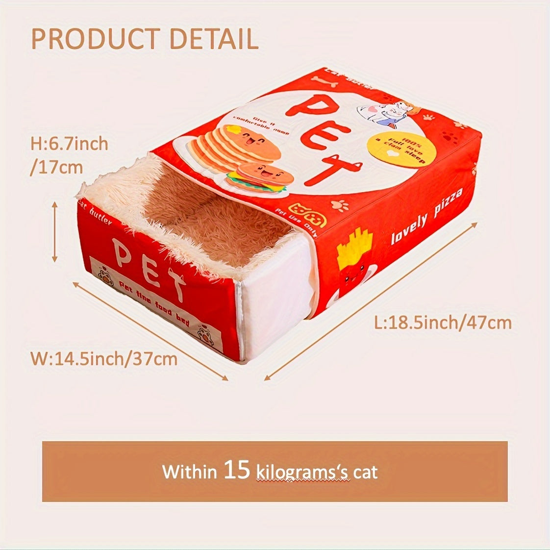 Rectangular Enclosed Cat Bed for All Seasons Cozy Snack Box Design Perfect Gift for Cats