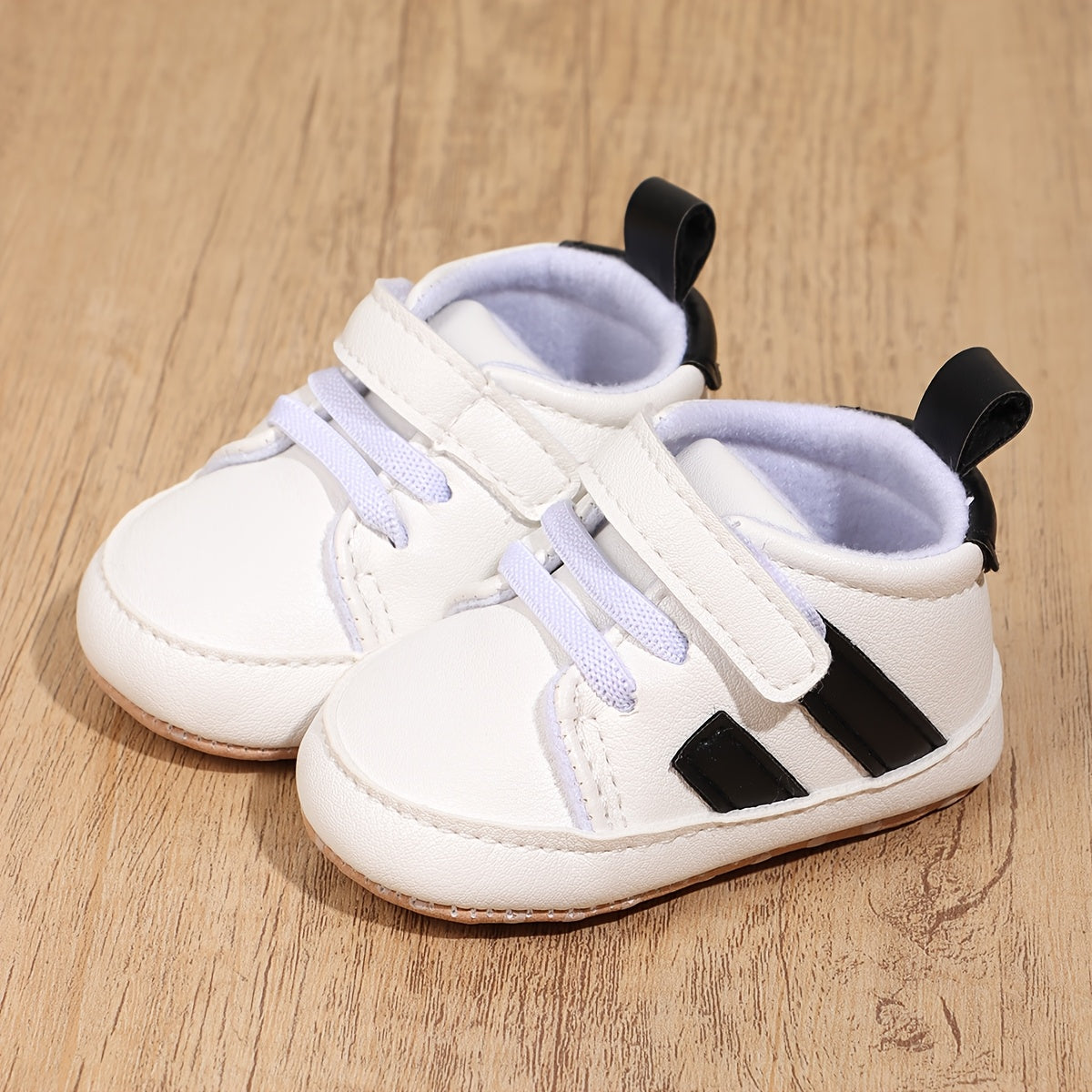 Newborn Baby Boys Girls First Walker Sneakers - Soft Sole, Casual Oxford Dress Moccasins with Easy-Fasten Strap, Low Top Design, Lightweight Fabric Upper, Comfortable for Daily Use, Casual Footwear | Stylish Baby Shoes | Easy