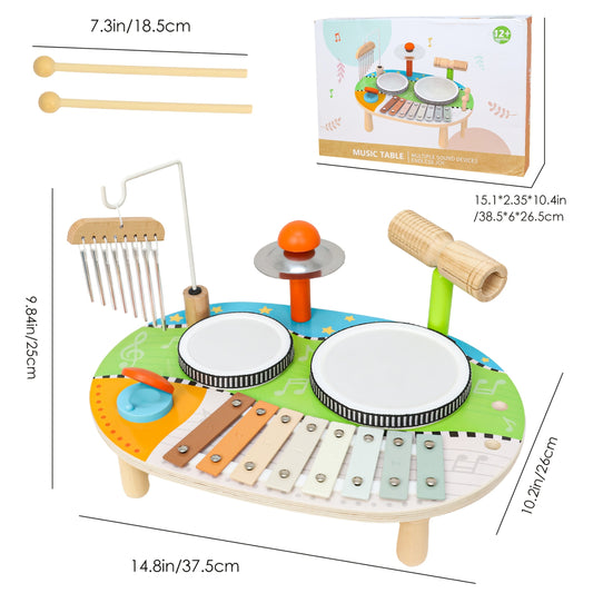 Kids Musical Instruments Toy Set with Wind Chime and Percussion for Preschool Learning
