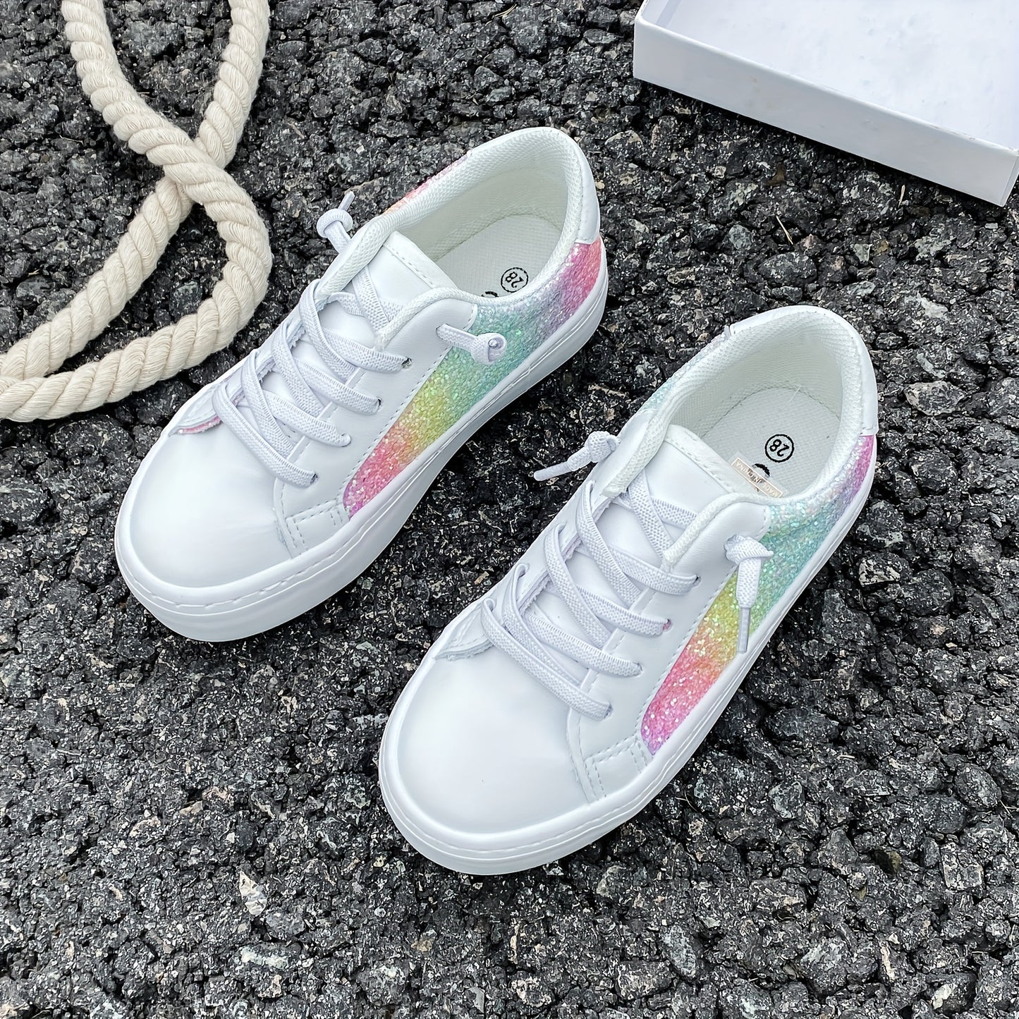 White Canvas Mid-Top Sneakers for Babies Stylish Low-Top Boys and Girls Casual Shoes