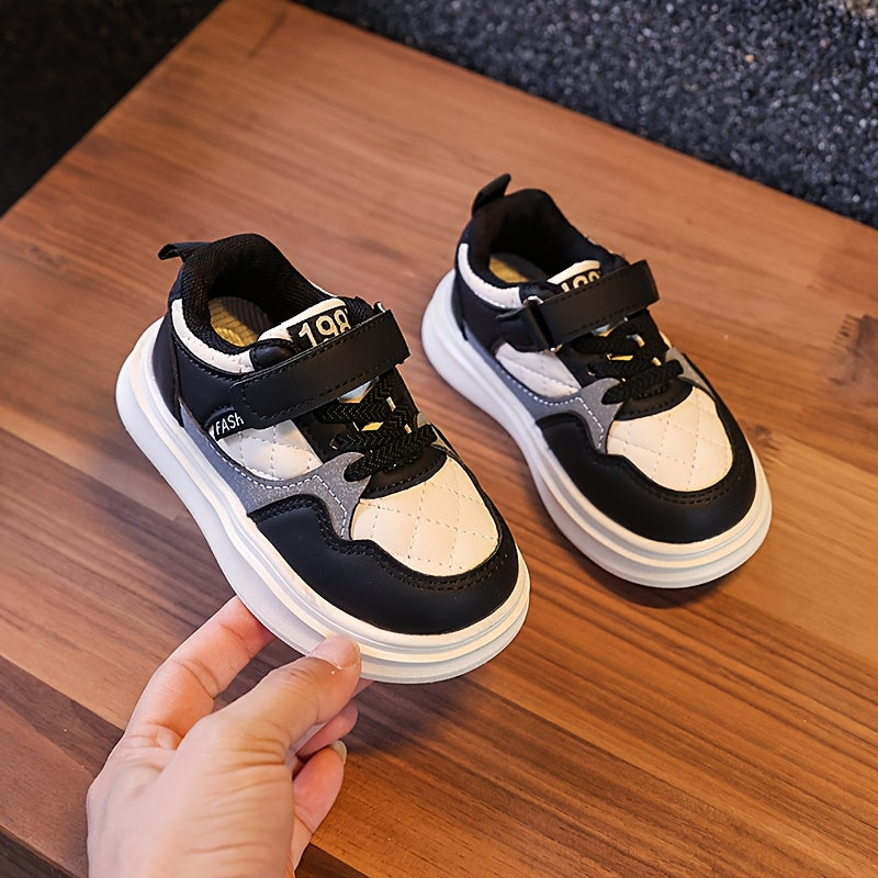 Lightweight Breathable White and Red Striped Soft-Soled Sneakers for Kids