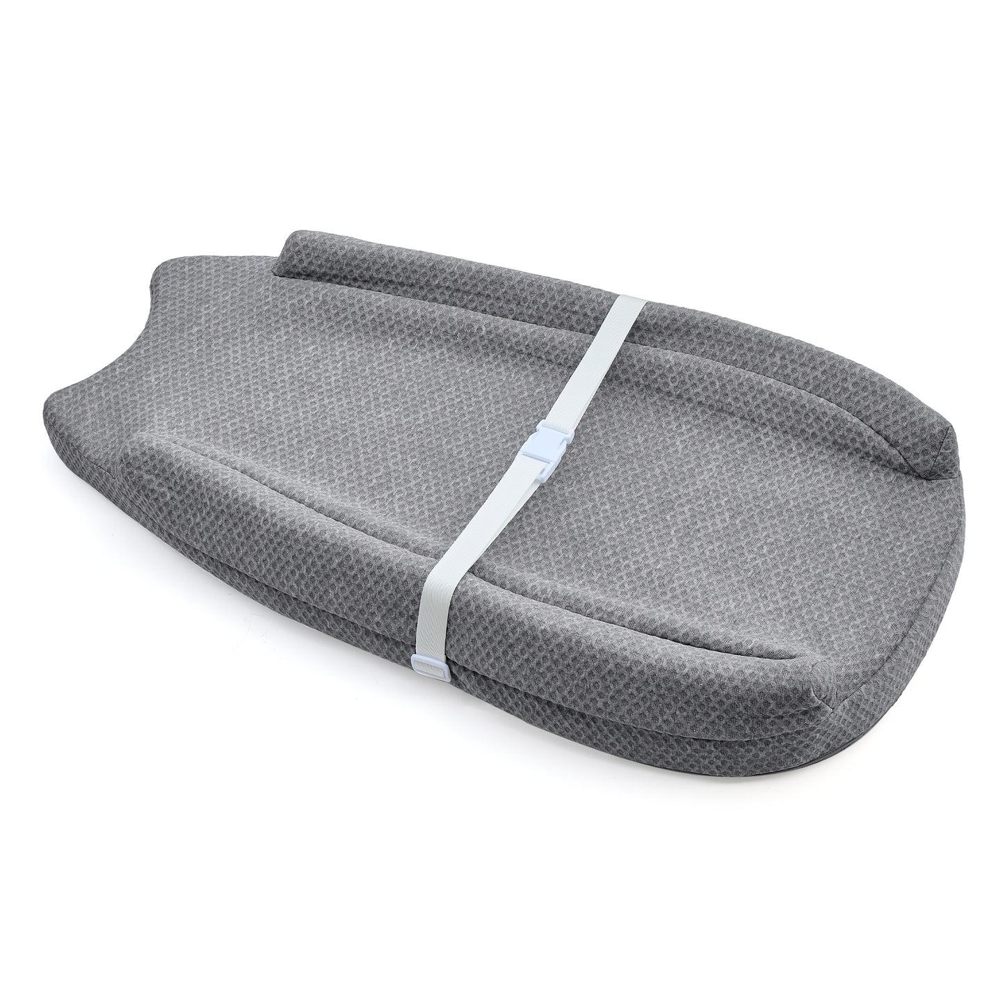 Baby Changing Pad with Safety Strap Non-Slip Base Machine Washable Grey Comfort Cushion