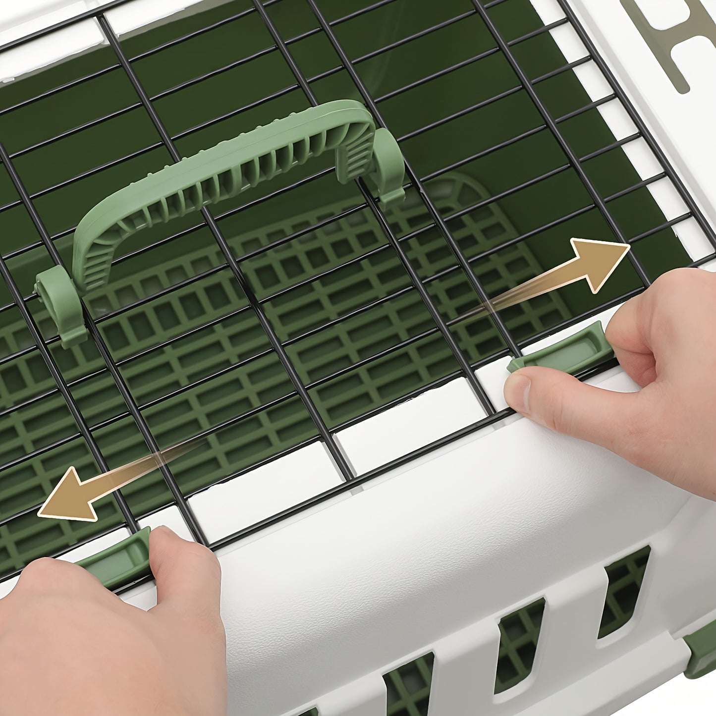 22 Inch Dog Crate Plastic Two Door Top Loading Cat Carrier for Small Pets Travel Safe