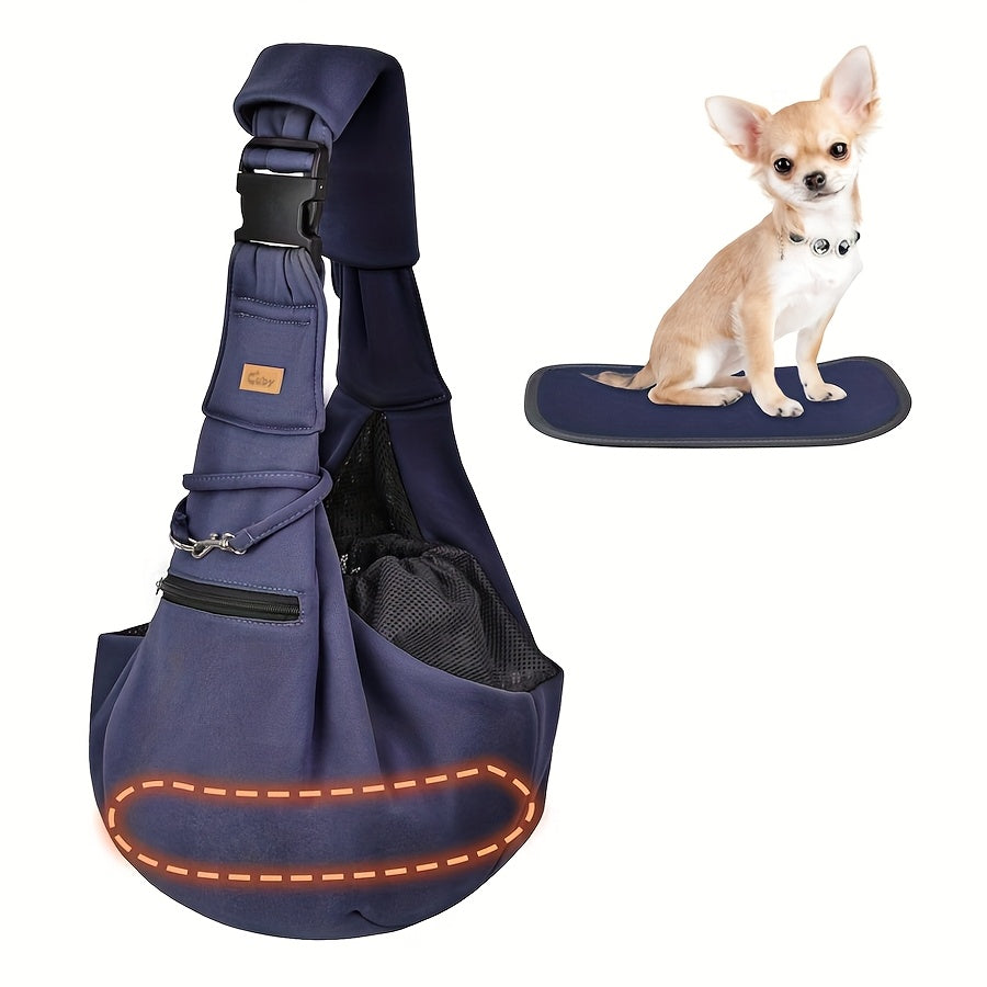 Cuby Adjustable Dog Cat Sling Carrier Padded Bottom