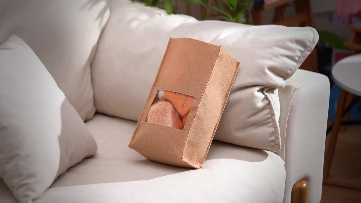 Nocciola 10 Piece Plush Bread Dog Toys Set with Crinkle Squeakers for Small Dogs