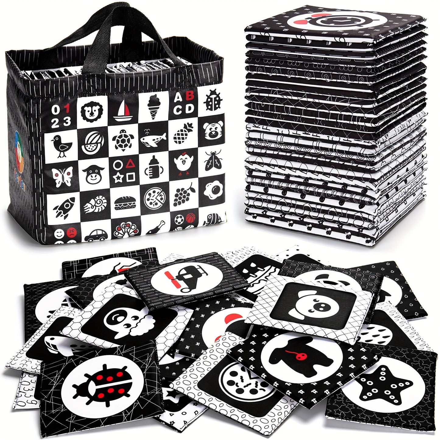 26 Black And White Soft Card Baby Toys For Early Education And Sensory Play