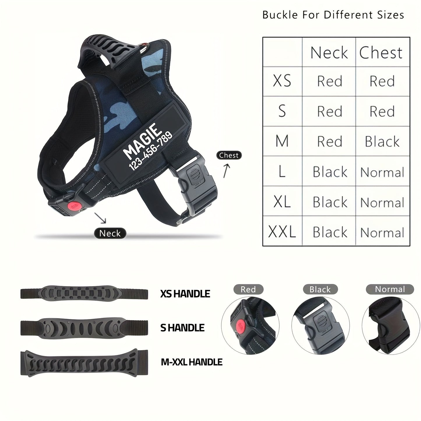 Customizable Polyester Dog Harness with Name & Phone Number, No-Pull Design, Daisy Pattern, Hand Wash Only, for Training & Walking