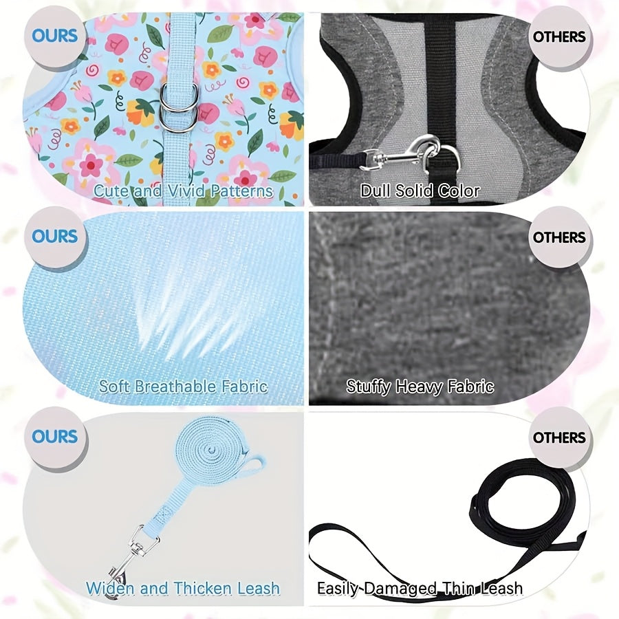 Cat Harness And Leash Set Escape Proof For Walking, Step-in Harness With Lightweight Soft Breathable Mesh, Adjustable Easy Control Harness For Kitten Puppy Small Medium Large Cats, Without Battery