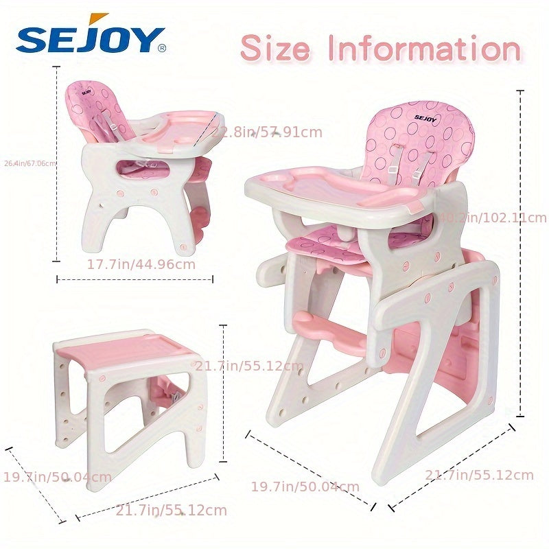 Children's Dining Chair 3-in-1 Multifunctional Baby Dining Chair Dining Chair Seat Convertible Play Seat Booster Toddler with Tray, As Halloween, Chrismas Gift