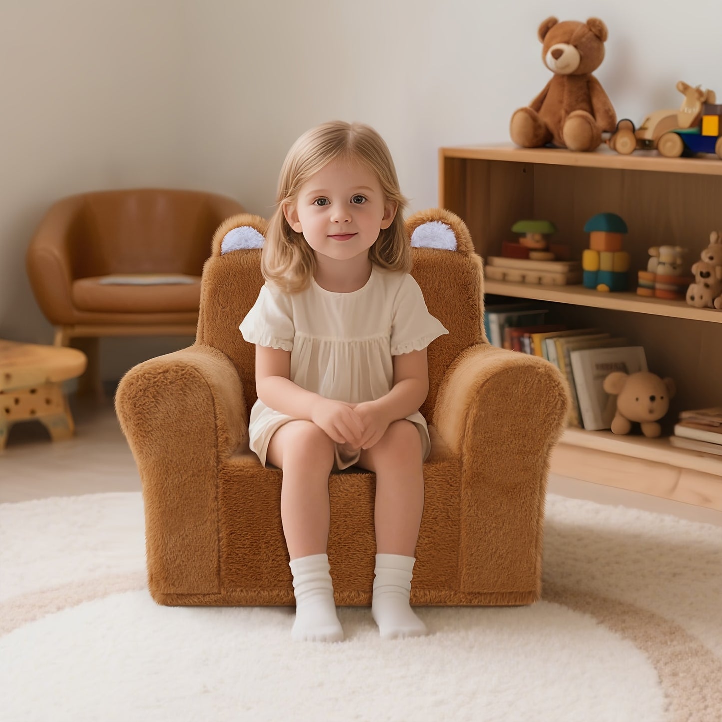 Non-Toxic Kids Armchair with Memory Foam for Ages 1.5 to 3 Years Safe and Easy-Clean
