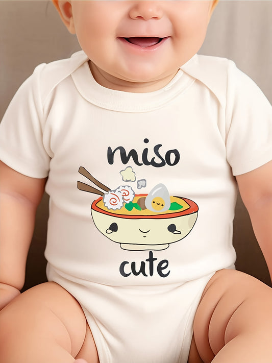 Miso Cute Print Casual Baby Romper 100 Percent Cotton Short Sleeve Jumpsuit for Boys