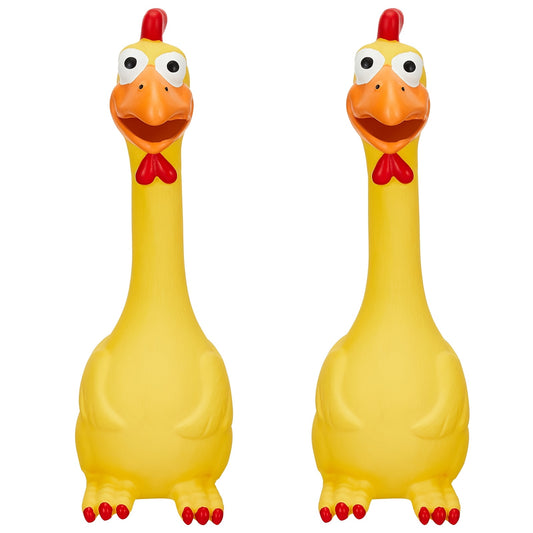 2pcs Squeaky Chicken Dog Toys for Anxiety Relief Durable Latex Chew Toy for All Breeds