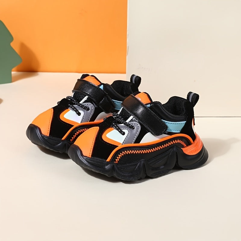 Stylish Comfy Baby Boys Low Top Sneakers Lightweight Anti Slip Hook and Loop Fastener