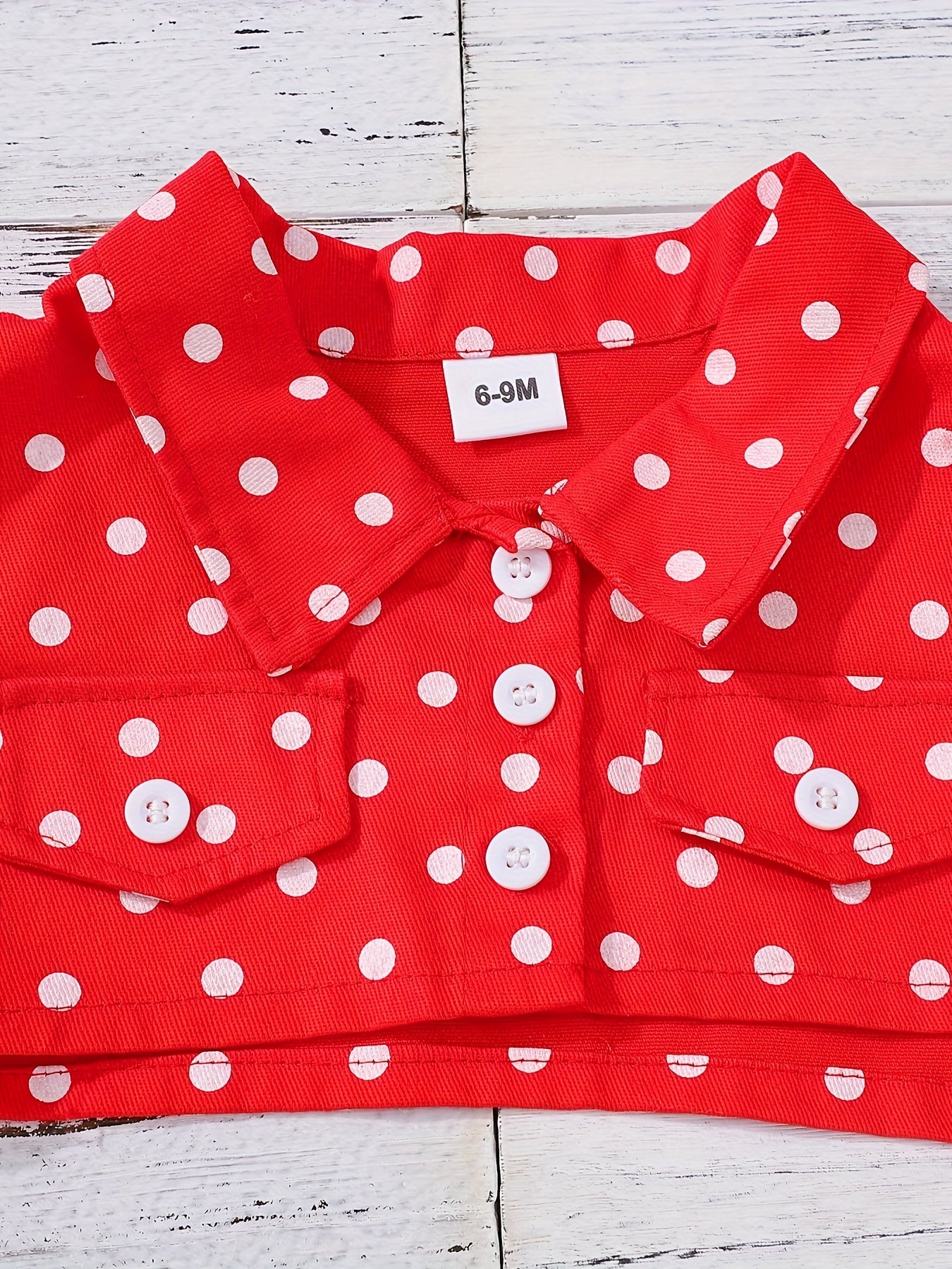 Baby Girl Red Head Knot Red Dot Jacket Black Suspender Mesh Skirt Set 3 to 24 Months