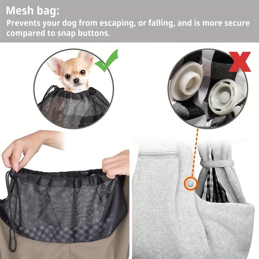 Cuby Adjustable Dog Cat Sling Carrier Padded Bottom