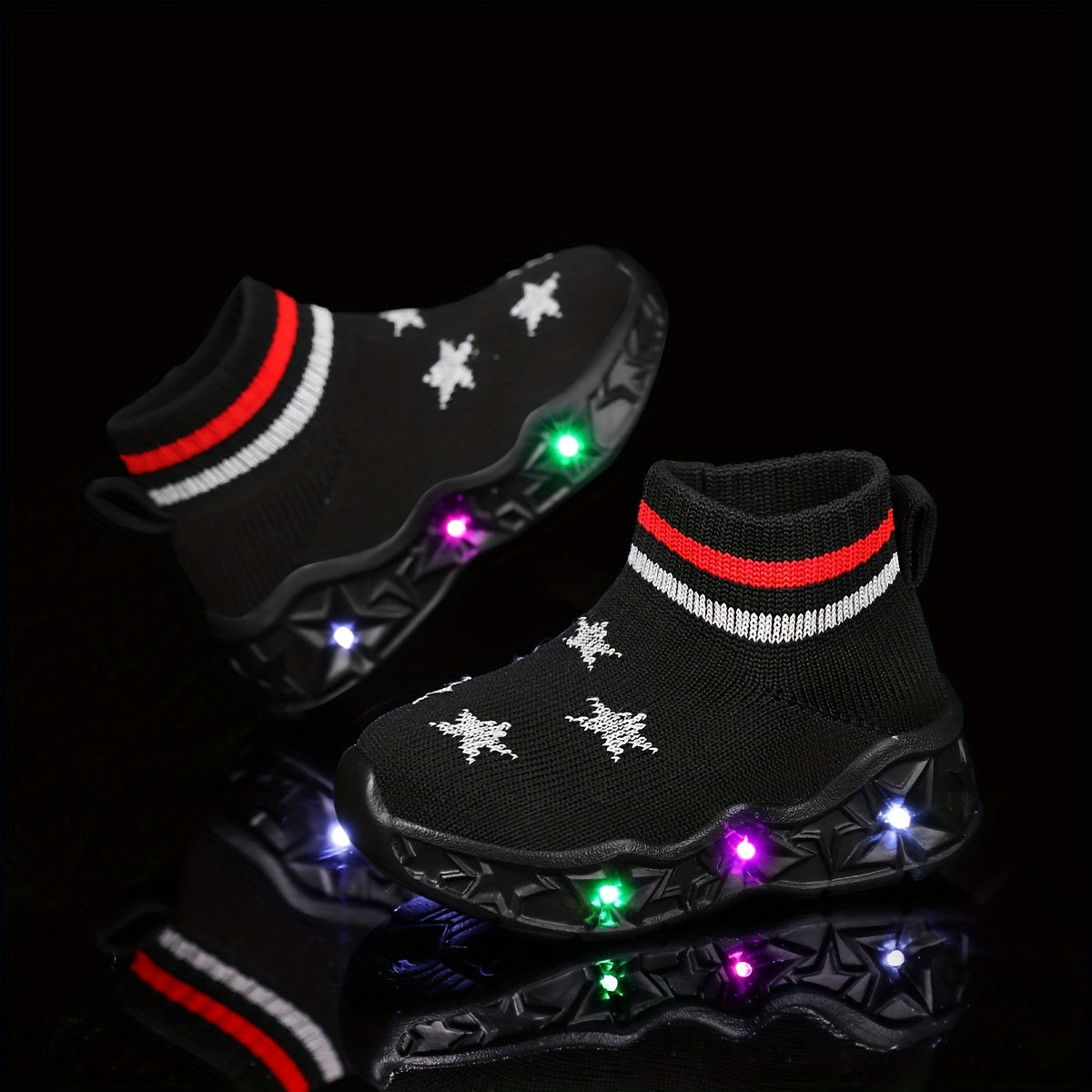 Light Up Kids Sneakers For Boys And Girls Slip Resistant Walking Shoes With Patterns