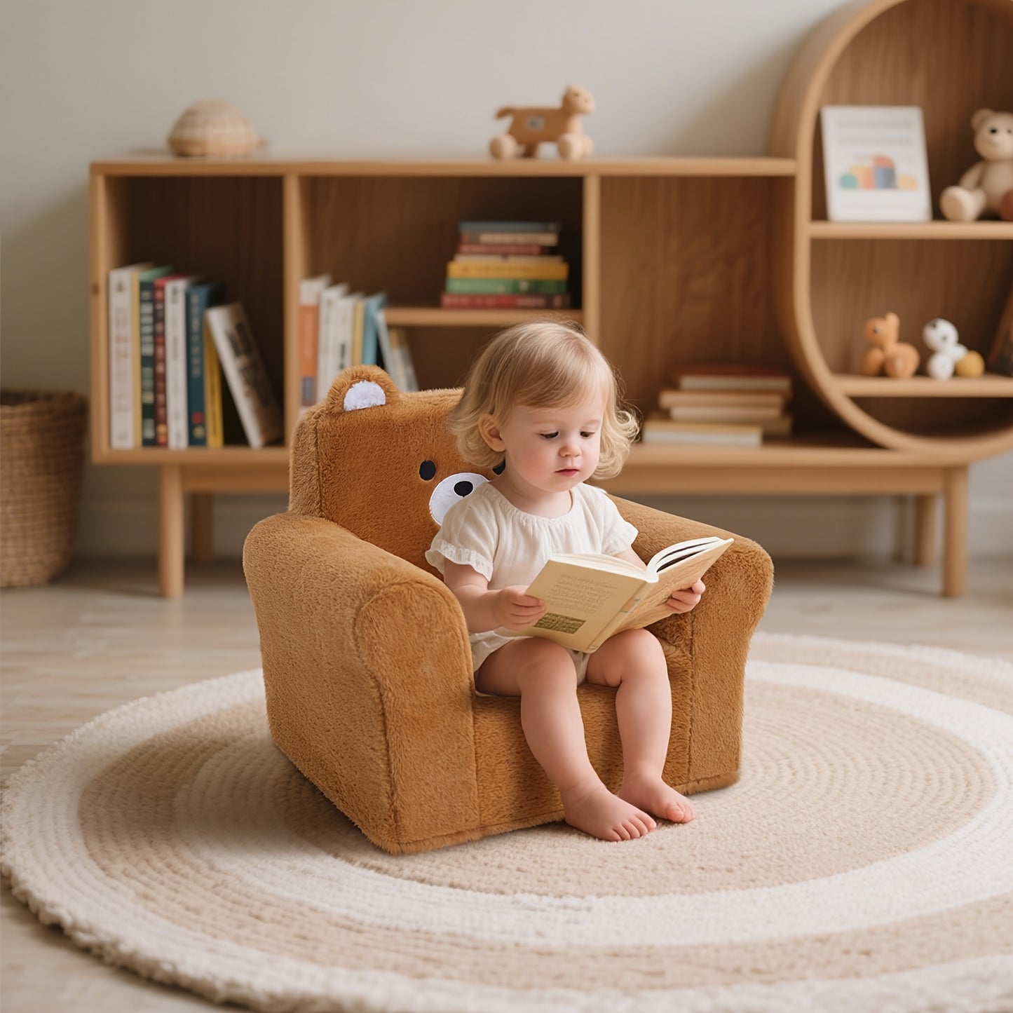 Non-Toxic Kids Armchair with Memory Foam for Ages 1.5 to 3 Years Safe and Easy-Clean