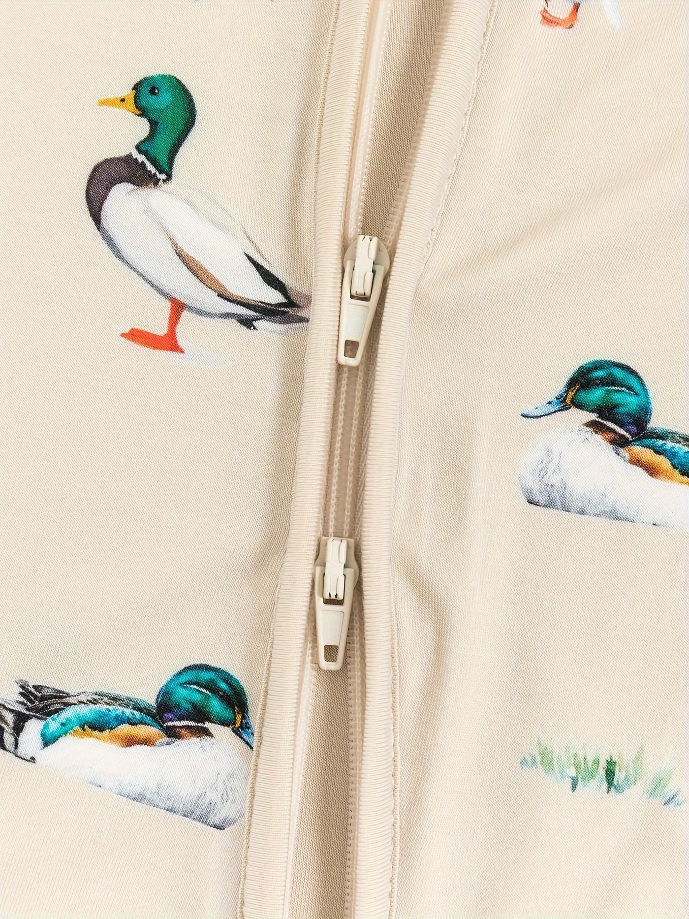 MIOZING Bamboo Fiber Bodysuit For Infants, Duck Goose Pattern Long Sleeve Onesie, Baby Girl'S Outdoor Clothing, for Outdoor