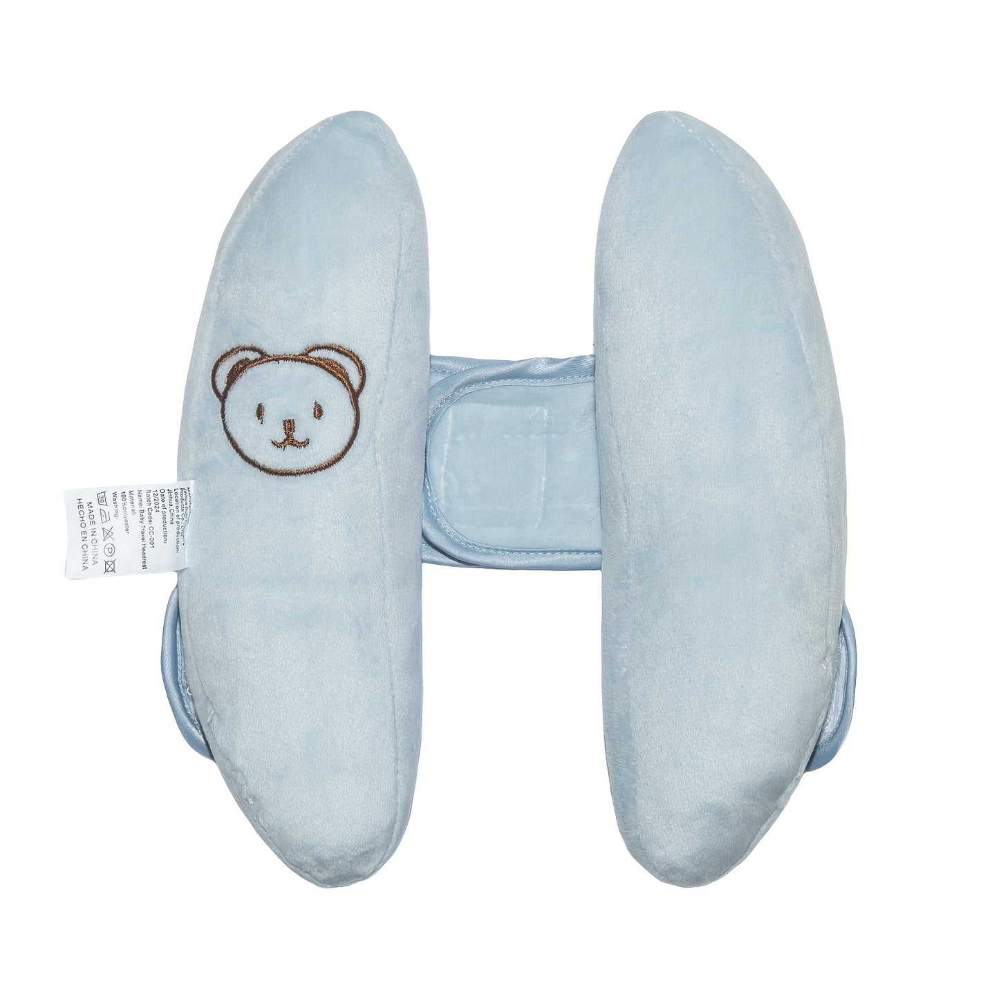 1pc Baby Stroller Safety Pillow with Cute Bear Design - Soft Polyester Material, Multiple Use for Car Seat & Stroller, Supportive Head & Neck Protection, Prevents Wobble, Deformation-Free After Use, Stroller Accessorie