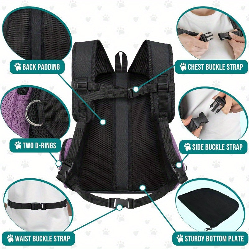 Comfort Fit Dog Carrier Backpack Front Facing Travel Bag