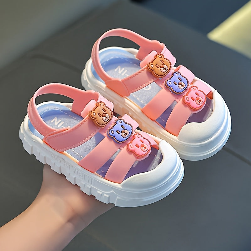 2025 Young Girls Cartoon Character Sandals Soft PVC Lightweight Beach Shoes