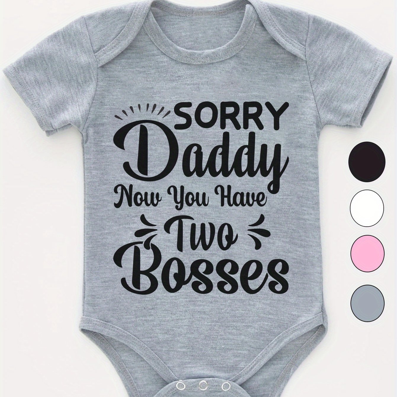 Sorry Daddy G Baby Story Family Fun Romper Soft Cotton Short Sleeve for Spring Summer