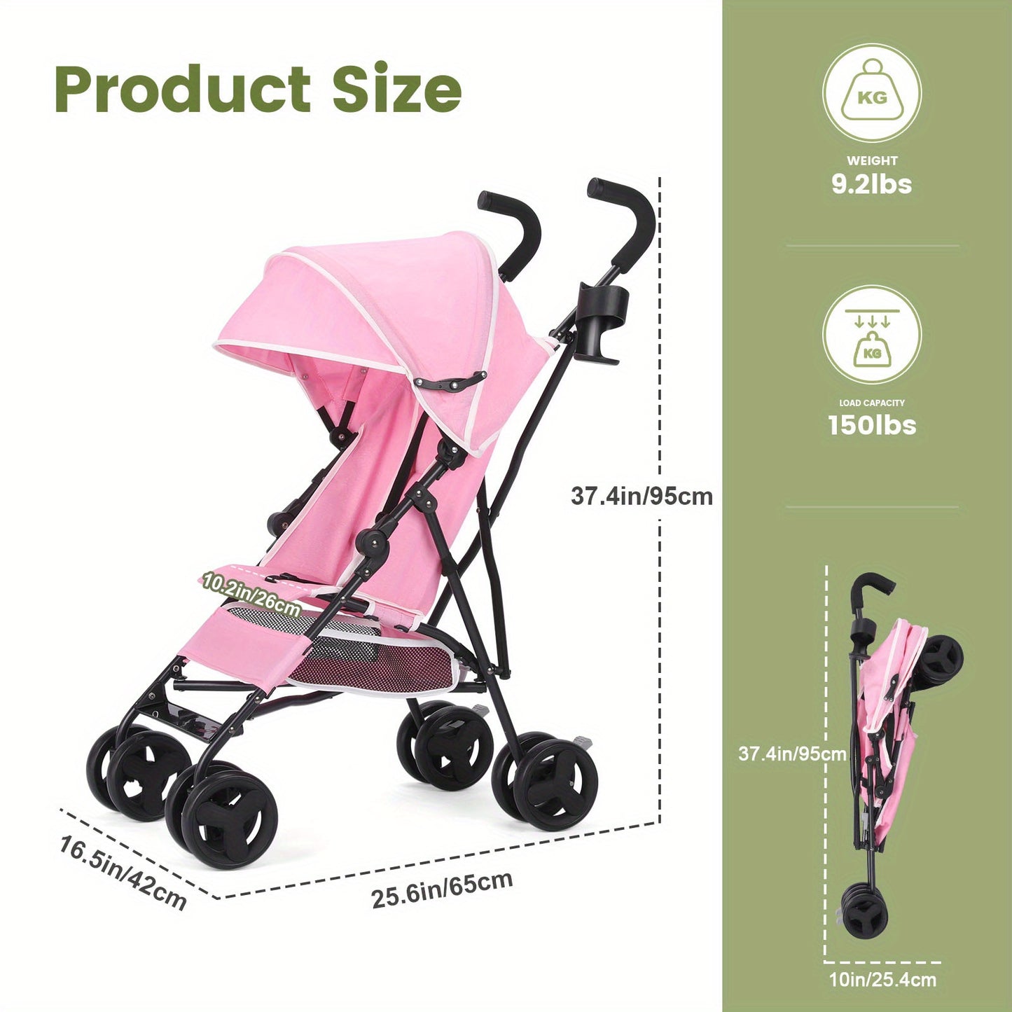 BabyJoy Alloy Steel Stroller – Lightweight Foldable Design for Outdoor Walks
