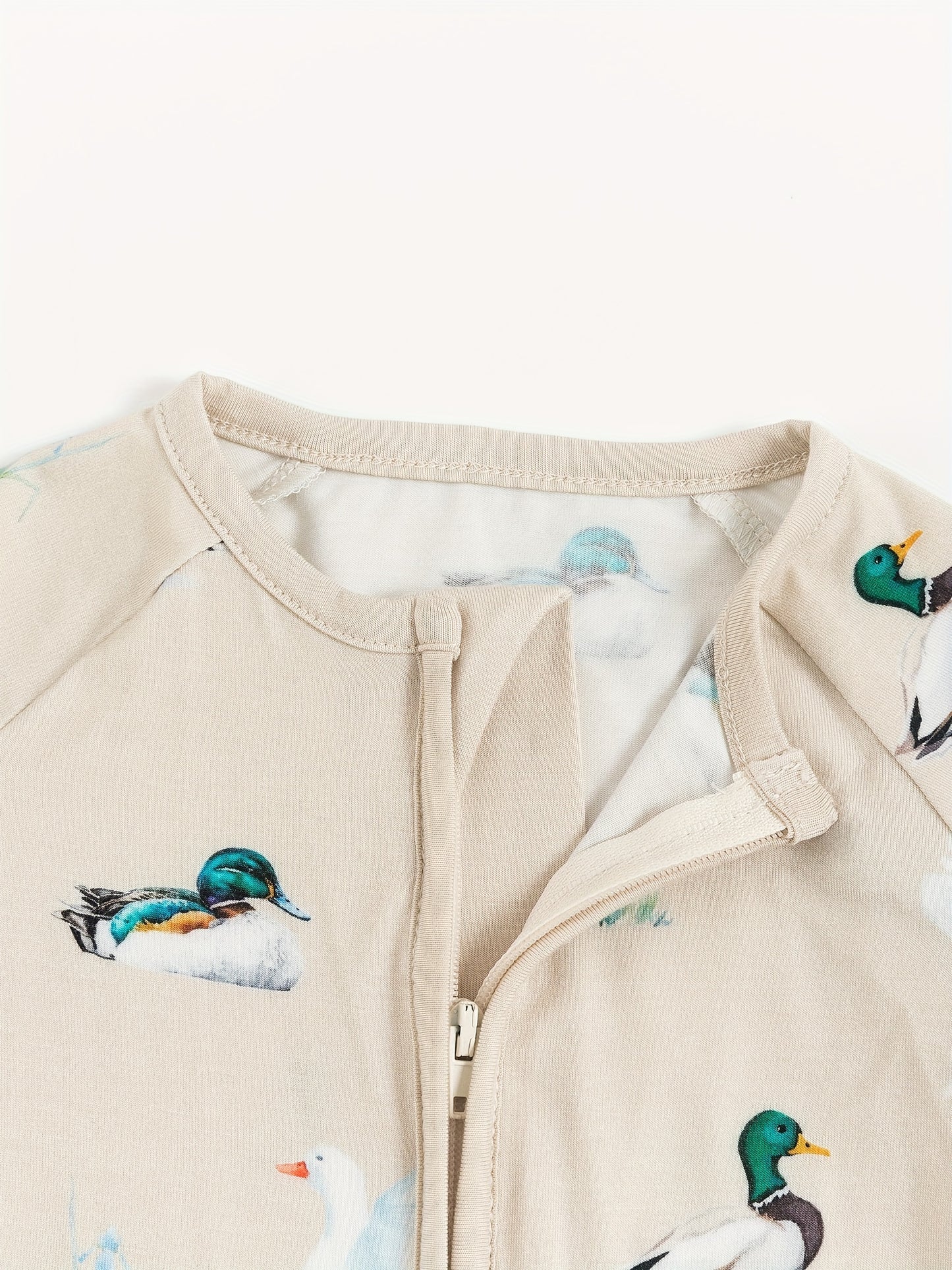 MIOZING Bamboo Fiber Bodysuit For Infants, Duck Goose Pattern Long Sleeve Onesie, Baby Girl'S Outdoor Clothing, for Outdoor