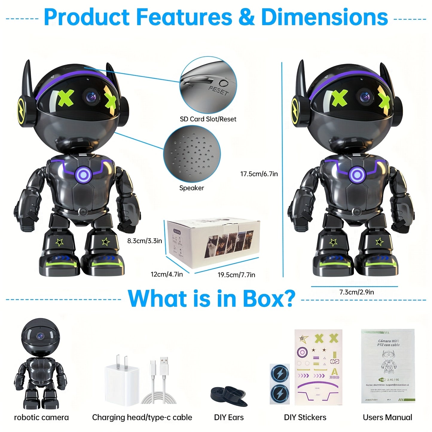 4MP HD Indoor Camera with 360 Degree Night Vision and Two Way Audio for Pets and Babies