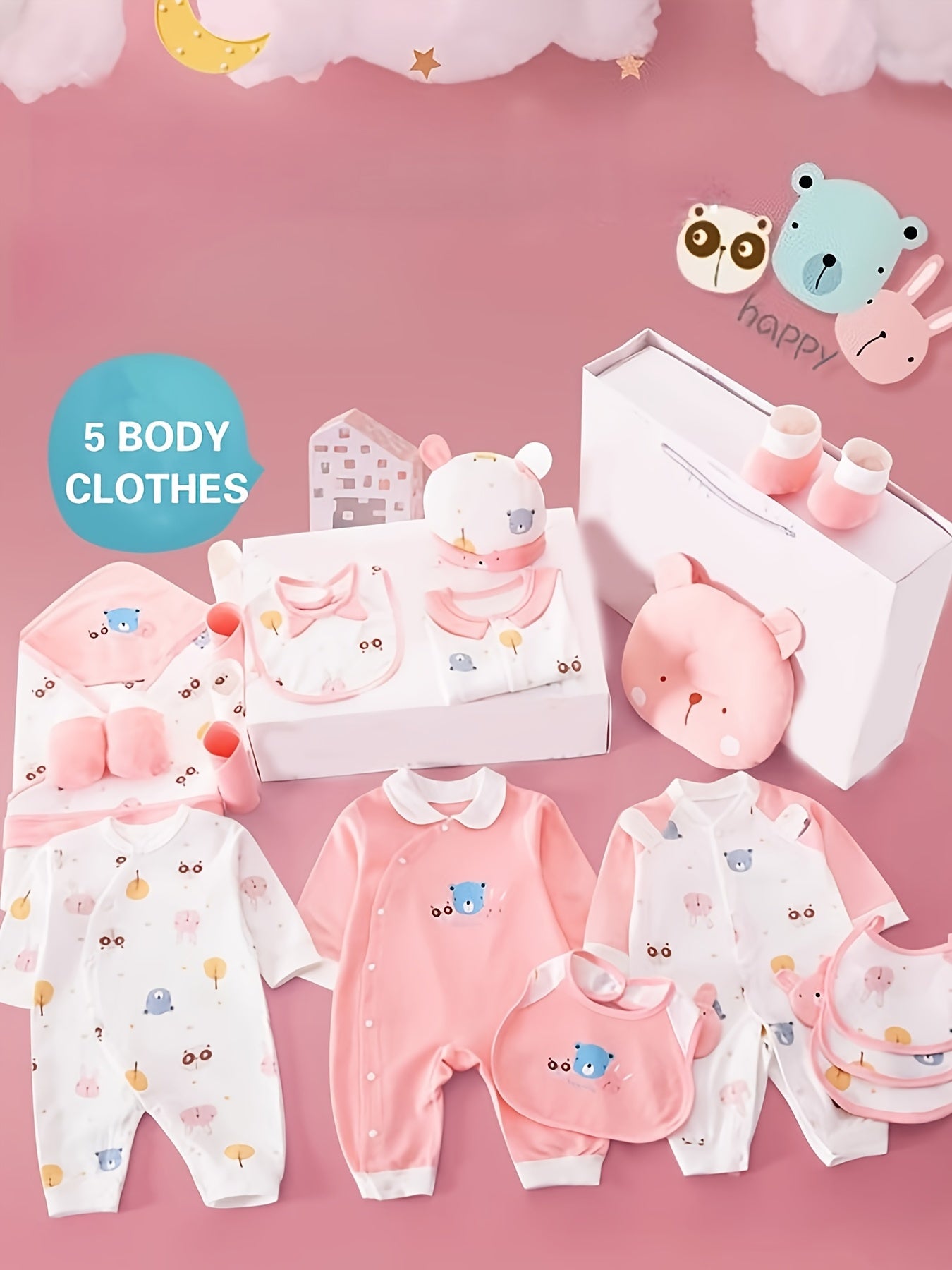 Newborn Baby Girl Clothes Set 0 3 Months 27 Pieces 5 Sets