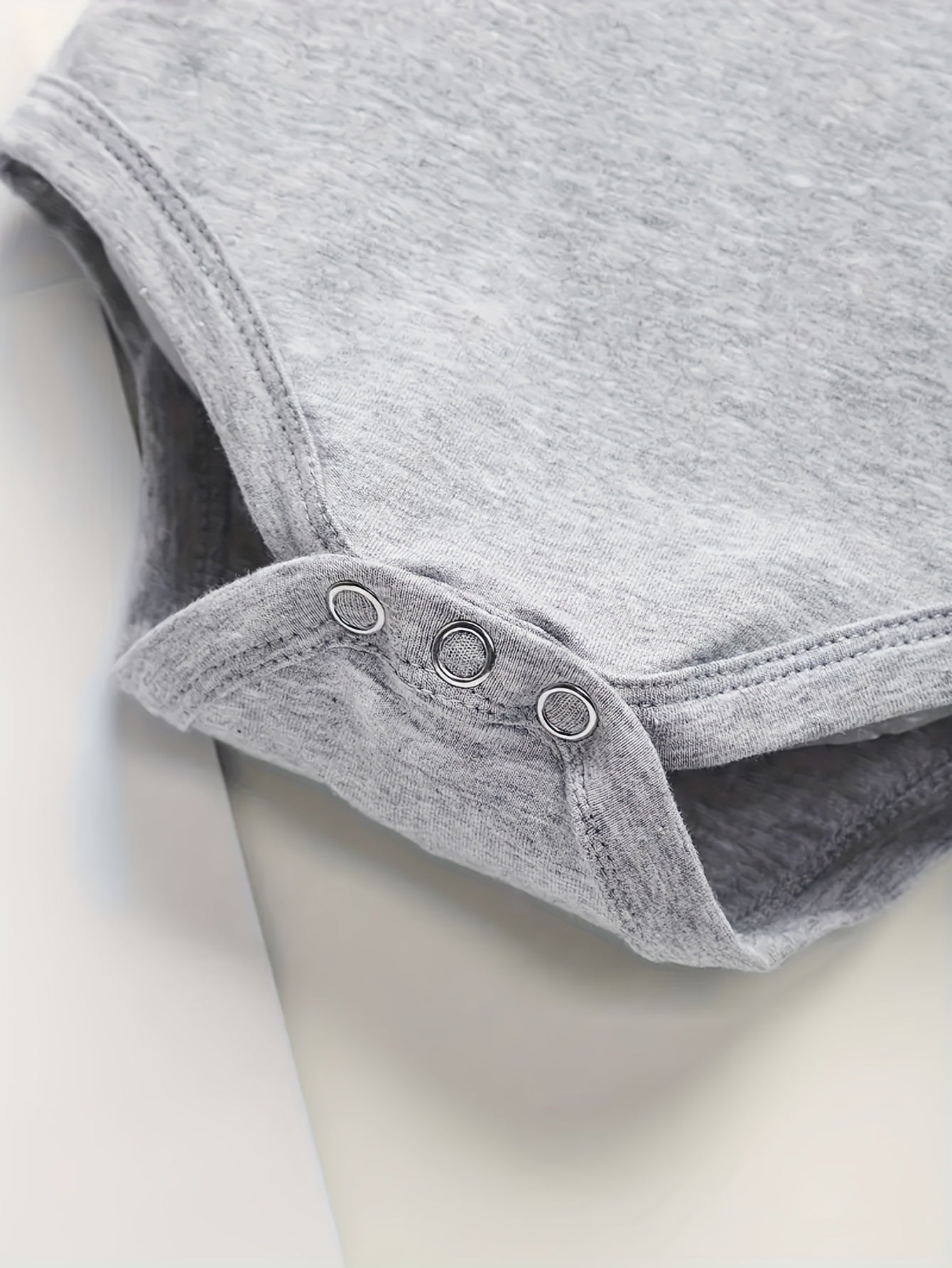 Soft Cotton Kids Romper with Monogram Print Casual Crew Neck for Outdoor Play