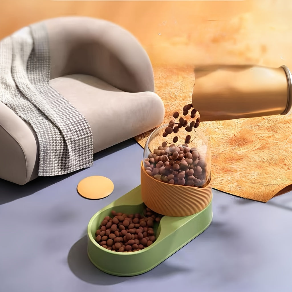 2-in-1 Automatic Pet Food Feeder and Water Dispenser with Detachable Anti-Slip Design
