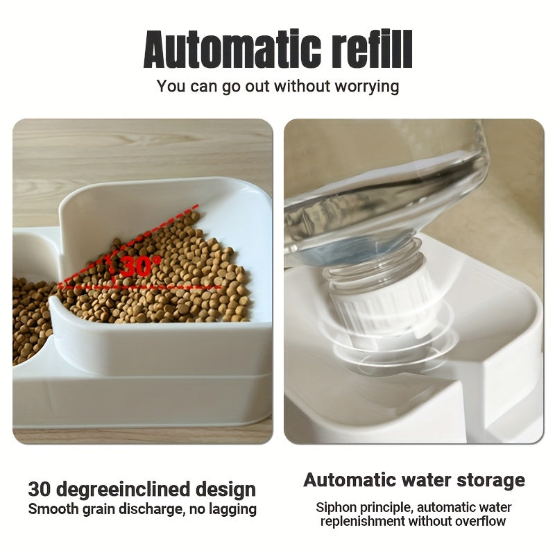 2pcs Automatic Dog Food and Water Dispenser Non Electric Transparent Durable Design