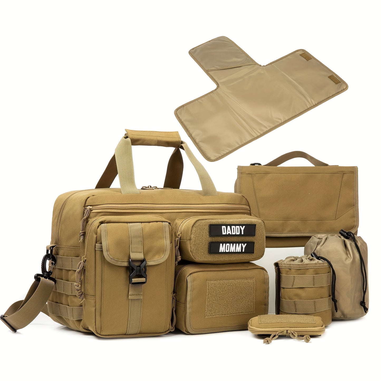 Dad Diaper Bag for Men and Women Multi-Functional Tactical Molle Travel Bag with Changing Mat