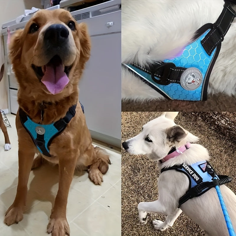 5pcs Reflective Dog Harness Set for Large Dogs Durable Adjustable No Pull with Leash and Bowl