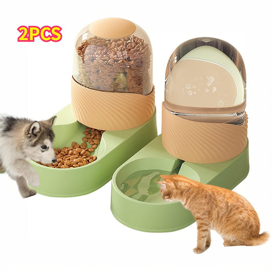 2-in-1 Automatic Pet Food Feeder and Water Dispenser with Detachable Anti-Slip Design