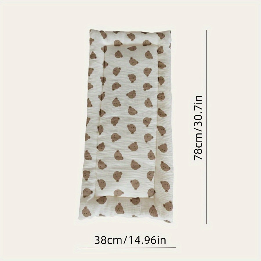 Infant Stroller Seat Cushion, Soft Thickened Inner Pad, Comfortable Warm Baby Seat Pad, All-Season Breathable, Toddler Car Seat Protector, Beige, Polyester Fiber Surface