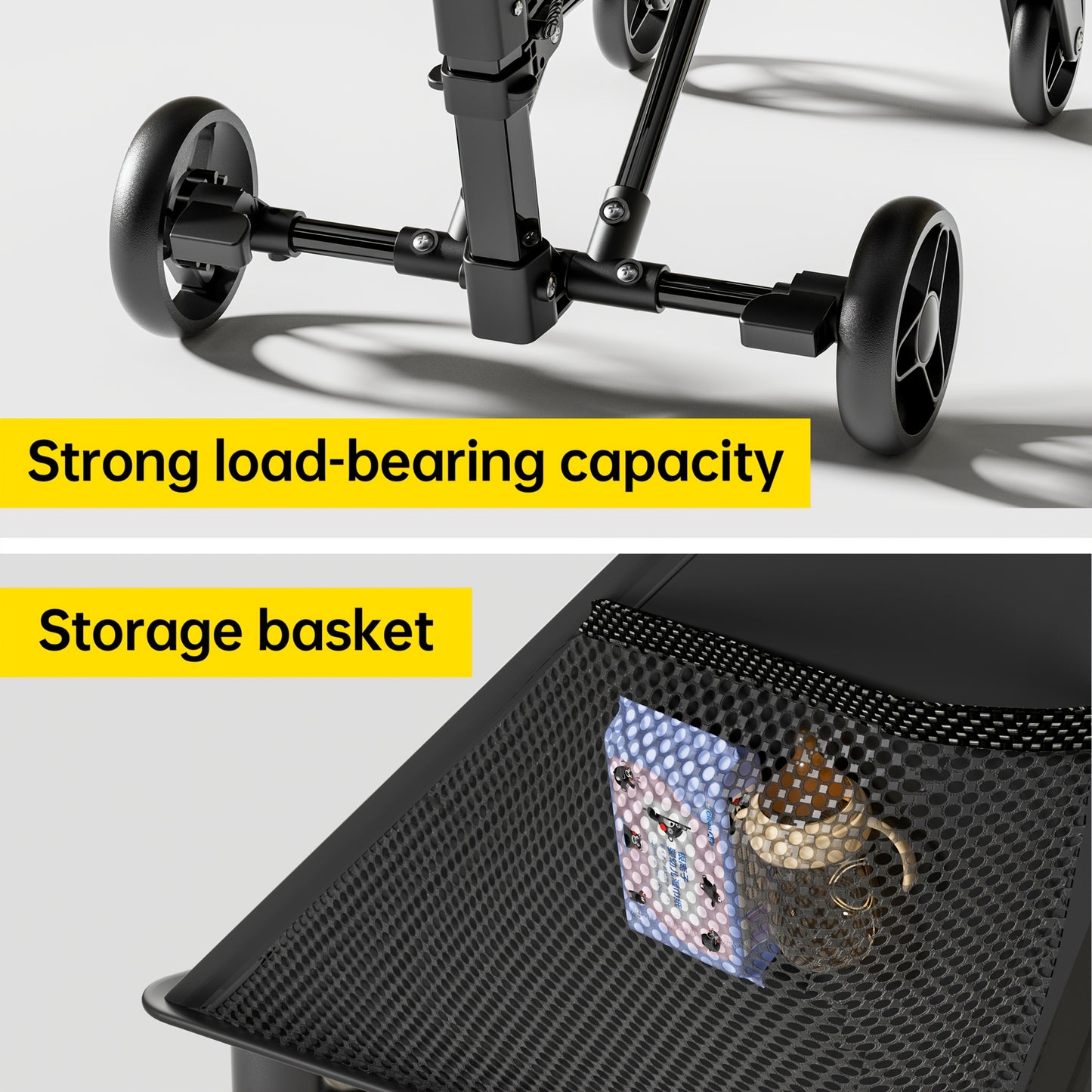 Youngsters 2-in-1 Stroller – Lightweight Folding Trolley with Stainless Steel Frame